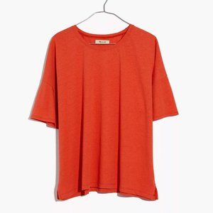 Madewell Chili Red Raw-Edged Hangout Tee XXS